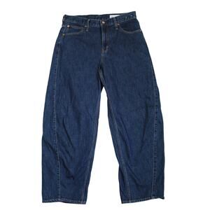 Gap Barrel Jeans Womens 31 x 30 12 R High Rise Dark Wash Wide Leg Dark Wash